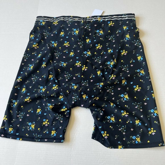 Adam Selman Biker Shorts Sz XL-XXL French cut Running Training Gym Floral Black - Picture 4 of 10